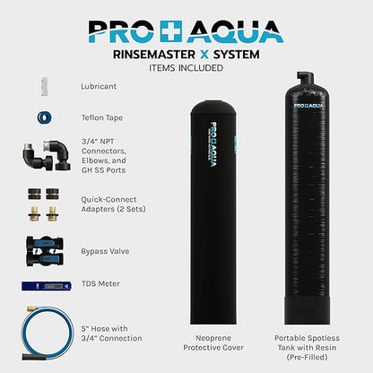 PRO+AQUA RinseMaster X | Spotless 10,300 Gallon Deionizer Spot-Free System for Car Wash, Manufacturing Washing, High Capacity Spotless Water for Factory Use
