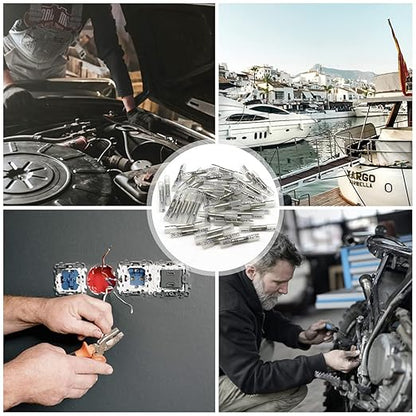 Heat Shrink Butt Connectors, 26-24 AWG 100 Pcs Clear Marine Grade Insulated Crimp Wire Connectors, Waterproof Electrical Connectors Butt Splice for Boat Truck Wiring