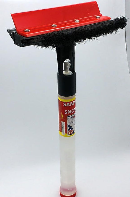 5-in-1 Triple Head Snow De-Icer with Ice Scraper, Snow Brush, Squeegee, 8 oz Refillable Container, Made in USA