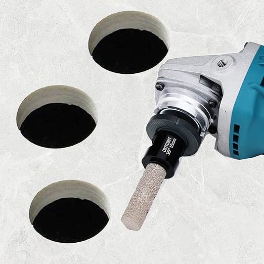 Diamond Coated Finger Bit, 3/5" Tile Milling Bit to Enlarge Polish Shape Holes Edges in Porcelain Ceramic Marble Granite Tile Countertop, with 5/8-11 Thread to 3/8" Hex Shank Adapter, Diameter 15mm