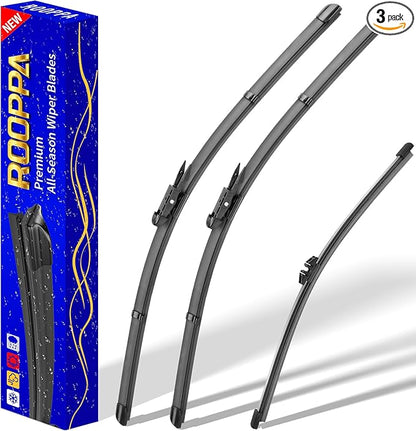 3 wipers Replacement for 2015-2023 Ford Edge, Windshield Wiper Blades Original Equipment Replacement - 28"/28"/15" (Set of 3) Pinch Tap