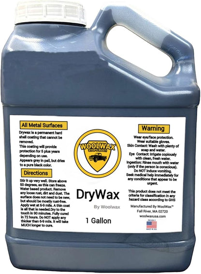 DRYWAX by woolwax Longer Protection Dry Wax Soft-Shell Flexible Coating, 1 Gallon, 5+ Year Rust Protection, Black Finish