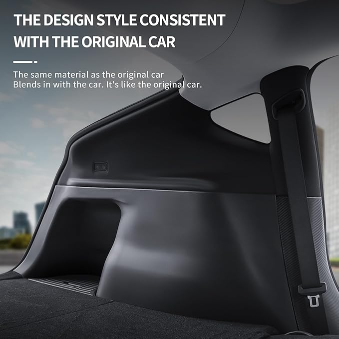 SHINELINERS Rear Trunk Side Protectors for Tesla Model Y Juniper 2025-2026, 2PCS TPE Side Panel Guards, Cargo Area Protective Covers