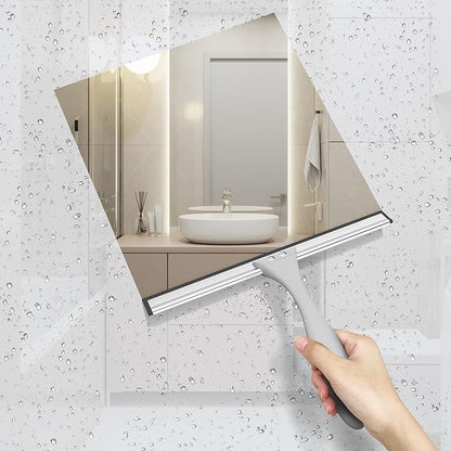 AmazerBath Squeegee for Shower Glass Door, All-Purpose Squeegee with Hook for Shower Doors, Windows, Mirrors, Tiles and Car Glass, 10 Inches