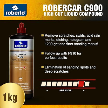 ROBERCAR C900 High Cut Liquid Compound - 1KG Advanced Buffing Compound, Cutting Compound, and Polishing Compound for Automotive, High Performance Rubbing Compound