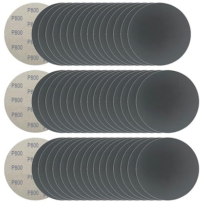 6 Inch 50 Pcs Wet Dry Sanding Discs Hook and Loop, 800 Grit Sandpaper Automotive Wood Metal Polishing & Sanding, Silicon Carbide Sand Paper for Random Orbital Sander (Grit 800)