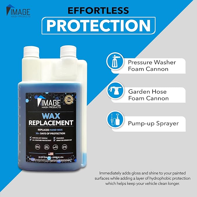 Image Wash Products Wax Replacement (Foamable) - Protectant for Trucks/RV's/Cars/Boats/Trailers/Equipment. ((32 Fl Oz (Pack of 1)))