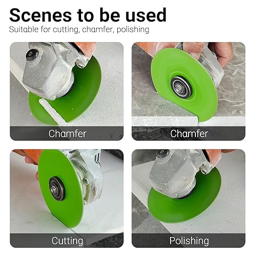 LOZLIN 10PCS 4.5"(115 * 22.23mm) Diamond Grinding & Cutting Discs - Flat Angle Grinder Blades with 7/8" Arbor for Marble/Quartz/Ceramic/Glass (10)