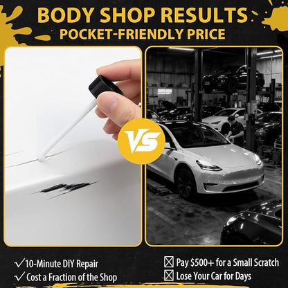 Car Scratch Remover, 30ml Black Pearl Car Paint Touch Up for Deep Scratches, Quick Drying, Easy to Use, Includes Body Putty & Sandpaper for Professional DIY Finish