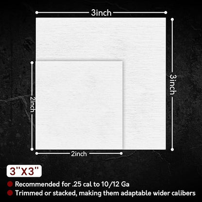 PINGMIC Gun Cleaning Supplies - Gun Cleaning Patches and Long Cotton Swabs Set, 6" Cotton Swabs, Lint Free Cloth Fit Most Caliber Firearms
