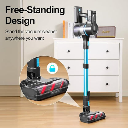 DEVOAC S11 Cordless Vacuum Cleaner, 50Kpa 50 Mins Vacuum Cleaners for Home,8 in 1 Lightweight Stick Vacuum with Self-Standing, Powerful Rechargeable Vacuum for Carpets, Pet Hair, Hardwood Floors