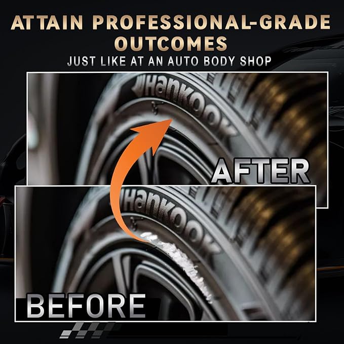 Gloss Black Rim Touch Up Paint, Efficient Car Alloy Wheel Scratch Repair Kit, Quick and Easy Remover Curb Rash, Universal and Color Accurate, Long lasting, Resists Water, Uv Rays