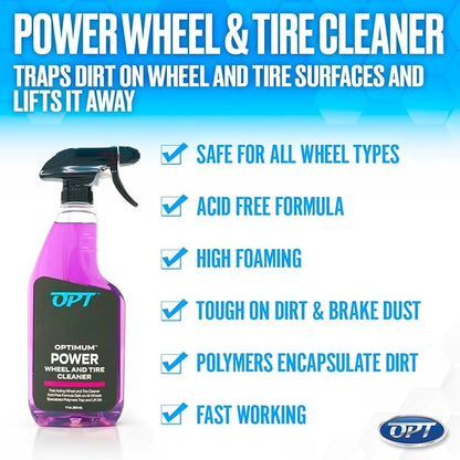 Optimum No Rinse Version 5 (32 Oz) with Power Wheel Cleaner Kit (17 Oz) Bundle - ONR Rinseless Car Wash with New 17 oz Power Wheel and Tire Cleaning Solution