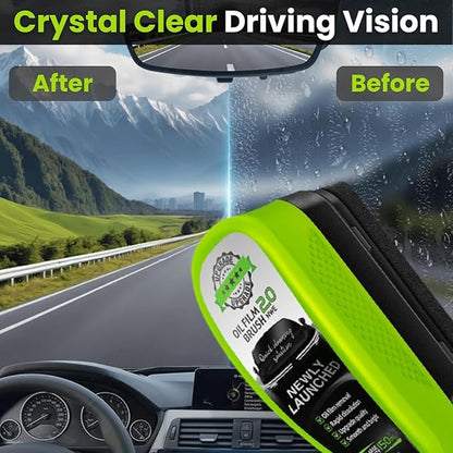 EZGHAR Clear Vision Glass Cleaner, Windshield Cleaner, 2025 Upgrade 2.0 Glass Cleaner, Reusable Rain and Fog Cleaning Glass Brush (1, Green)