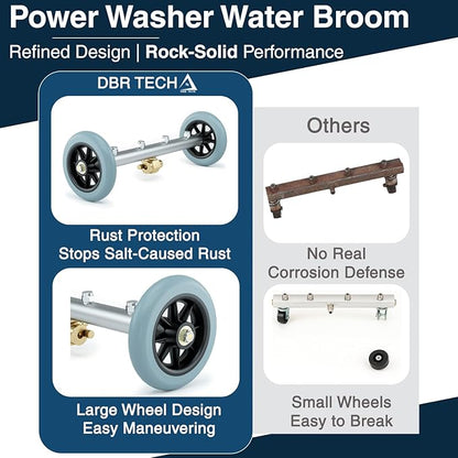 Pressure Washer Undercarriage Cleaner, 16 Inch, Professional-Grade, Power Wash Water Broom, Heavy Duty Sprayer for Under Car Clean, 1500-4000 PSI, Mud Salt Grime Dirt Cleaning, 3 Wands Attachment