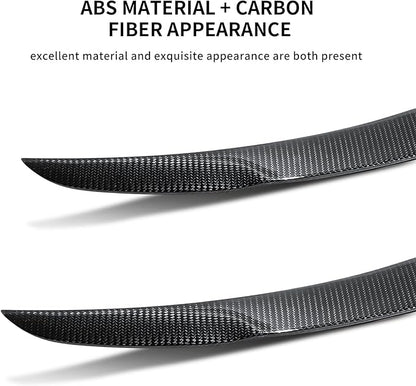 SHINELINERS Rear Spoiler for Tesla Model Y Juniper (Standard/Premium/Performance) 2025-2026, Carbon Fiber Pattern Trunk Wing, No-Drill Installation