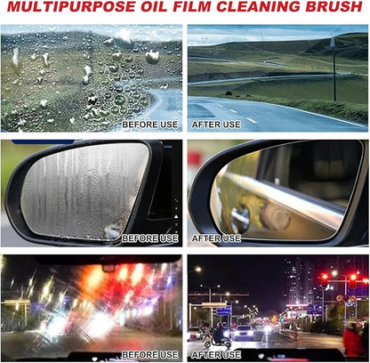 2Pcs Automotive Oil Film Cleaning Brush 2.0 with Refill, Universal Car Glass Oil Film Cleaner, New Glasses Coating for Windshield, Glass Cleaning Board Improves Clarity and Visibility