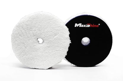 Maxshine 5" Universal Microfiber Polishing Foam Pad for Cutting – Ultra-Soft Microfiber with Hook & Loop – Compatible with DA & Rotary Polishers – Ideal for Paint Correction