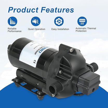 4.0 GPM 115V AC 45 PSI Revolution Water Pump with Pressure Switch Compatible with Camper, RV, Shower, Sprayer