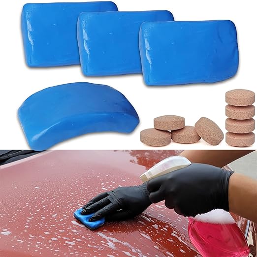 Car Clay Bars Auto Detailing 400g and Clay bar Lubricant Tablets 8 Pack(1pcs=16 oz) Clay bar kit for Car Detailing Damage Free Cleaning
