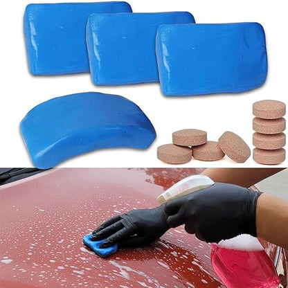Car Clay Bars Auto Detailing 400g and Clay bar Lubricant Tablets 8 Pack(1pcs=16 oz) Clay bar kit for Car Detailing Damage Free Cleaning