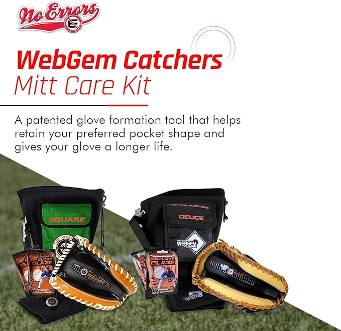 No Errors WebGem Fielder’s Glove Care System – Formation & Break-in Tool for Baseball Mitts, Holds Shape, Essential Gear, Gift for Players