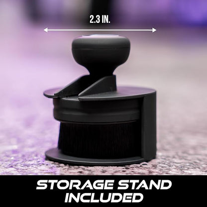 VIKING Tire Shine Applicator Brushes, Automotive Tire Dressing Applicator Brush, Storage Stand Included for Tire Detailing and Car Wash Kit, Black, 2.3 Inch Diameter, 2 Pack