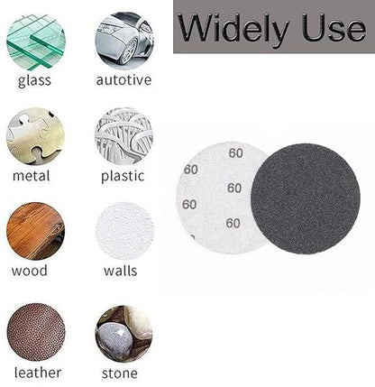 30pcs Sandpaper 3 inch Sanding Discs Hook and Loop 60 Grits Wet Dry Sandpaper for Random Orbital Sander Automotive Metal Sanding Polishing