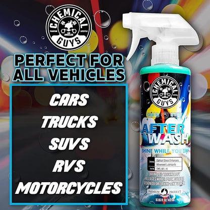 Chemical Guys HOL424 After Wash Sprayable Gloss Boosting Car Wash Drying Aid (Helps Reduce Water Spots, 16 fl oz) Super Dry Kit with Premium Microfiber Drying Towels, 24"x16" (3 Pack)