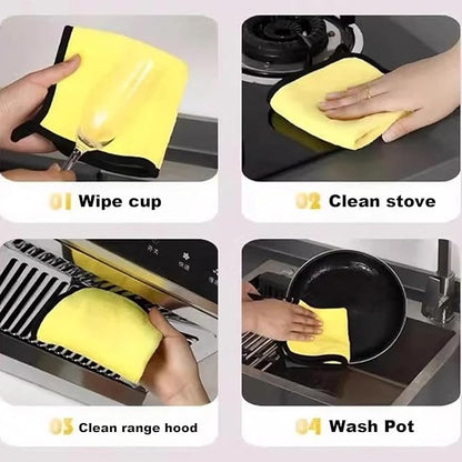 10 Pack Premium Microfiber Towels Coral velvet Washing and Detailing Towels for Car Detailing Household Cleaning Ultra-Soft Super Absorbent, Lint Streak-Free 11.8"x15.7” Cleaning Cloth (Yellow/Grey)