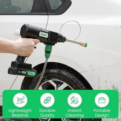 Zippi Hydro Cleaner Deluxe 2025 – Cordless High-Pressure Scrubber with Foam Dispenser, 3000 mAh Rechargeable & Lightweight for Efficient Outdoor Tile, Grout, and Surface Cleaning