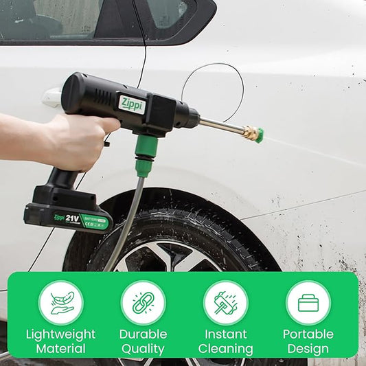 Zippi Hydro Cleaner Deluxe 2025 – Cordless High-Pressure Scrubber with Foam Dispenser, 3000 mAh Rechargeable & Lightweight for Efficient Outdoor Tile, Grout, and Surface Cleaning