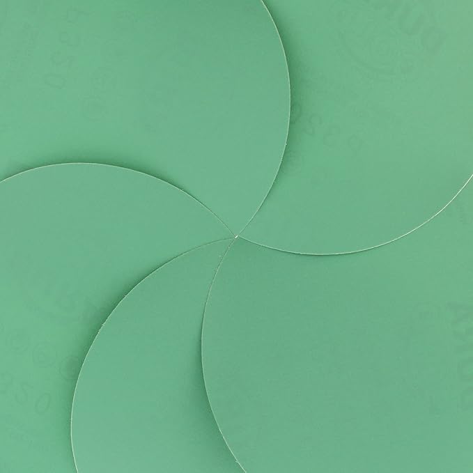 Dura-Gold Premium 6" Green Film PSA Sanding Discs - 320 Grit (Box of 25) - Self Adhesive Stickyback Sandpaper for DA Sander, Finishing Fine Cut Abrasive - Sand Automotive Car Paint, Woodworking Wood