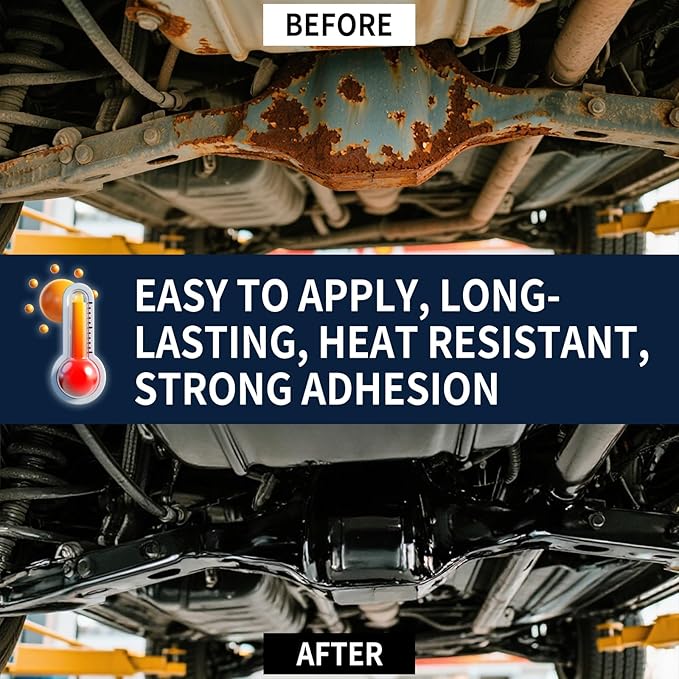 2-in-1 Rust Converter & Metal Primer - Stops Rust, Rust Inhibitor Paint for Metal, Long-Lasting Automotive Rust Reformer & Seal, Heat Resistance Protector for Trailer & More(35 OZ)