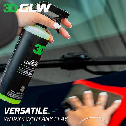 3D Clay Lubricant GLW Series | DIY Car Detailing | Hyper Slick Lubrication for Clay Bars | Eliminates Contaminants from Paint | Ultra Surface Protection | Decontamination Formula | Easy to Use | 64oz