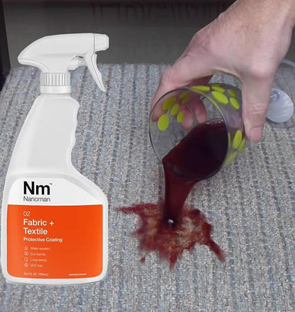 Nanoman Fabric & Textile Protector Spray | Invisible, Waterproof, Stain-Resistant | Safe for All Fabrics & Textiles | Eco-Friendly, Non-Toxic, Long-Lasting Protection | 750ml