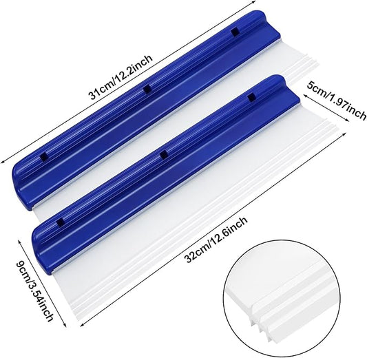 2pack 12.2 Inch Car Drying Squeegee Water Blade Professional Automotive Wiper Car Squeegee Water Blade Squeegee Silicone Auto Car Dryer, Upgrade 3-Layer Sink for Car Squeegee Water Blades for Cars