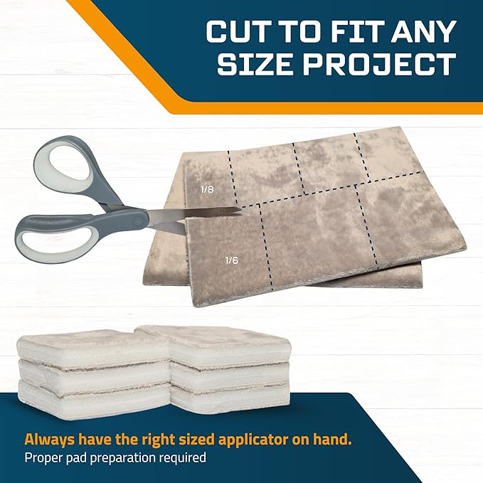 MāKRS Stain Pad, Cut-to-Size Staining Pads, 3-Pack, Lint, Snag, Streak-Free Applicator, Micro Brush Material, Wood Stains and Oil Based Finishes, Easy to Use with Consistent Application