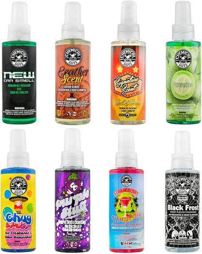 Chemical Guys AIR_304_04 The Scent-Sational Sample Kit, Great for Cars, Trucks, SUVs, RVs, Home, Office & More (4 fl oz) (8 Items)
