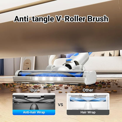 BSNAW Cordless Vacuum Cleaner for Home, 8-in-1 Lightweight Stick Vacuum with 45Mins Runtime, Powerful Suction, Anti-Tangle, Rechargeable Cordless Vacuum for Hardwood Floor Carpet Pet Hair, W-N505