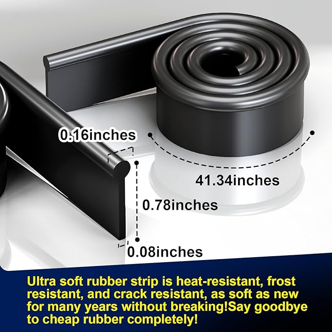 41-Inch High Elasticity Replacement Silicone Squeegee Strips, for Windows Glass Shower Door Cleaning, Durable and Easy to Install