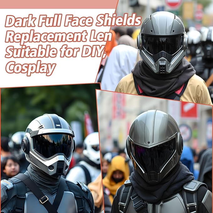 Feekoon 2 Pack Face Shield Replacement Lens with Helmet Pads, Tinted Full Face Shield Compatible with Hobart 770580, Replacement Foam Padding Kits for Welding, Grinding, DIY, Cosplay Helmet