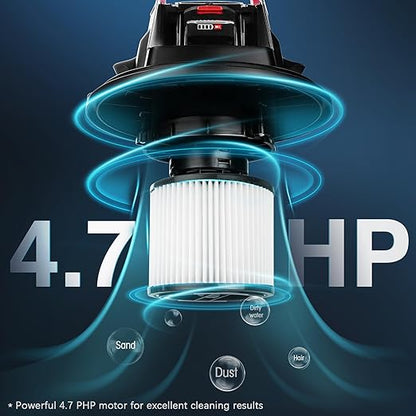 Shop-Vac 20V Wet/Dry Cordless Vacuum, 5 Gallon, 4.7 Peak HP, 10kPa Strong Suction & Blower, Portable Vacuum, 4.0A Battery Powered for Car, Home and Garage