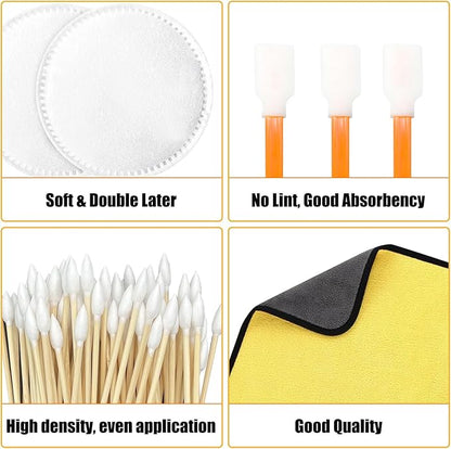 COARVXA 267 Pcs Card Care Clean Kit,Trading Card Cleaning Kit with Fixing Jig and EVA Shaping Foam, Suitable for PSA Rated Baseball Football Basketball Sports Cards Card Care (Orange)