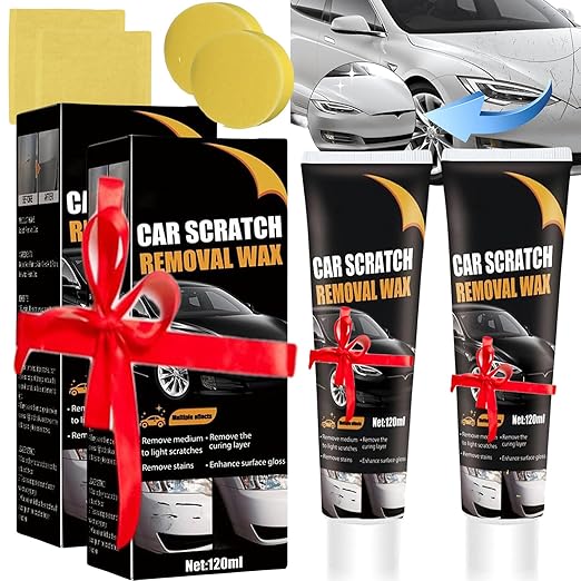 【2Packs】 Scratch Remover for Vehicles Car Scratch Remover Paste New Upgrade for Deep Scratches with Wipe & car Polish Sponge Buffing Compound for Car Paint Restorer