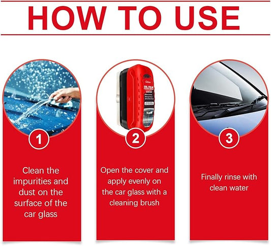 2pack Automotive Oil Film Cleaning Brush New Glass Coating for Windshield Glass Oil Film Remover, Strong Front Windshield Remover for Windshield Improves Clarity and Visibility