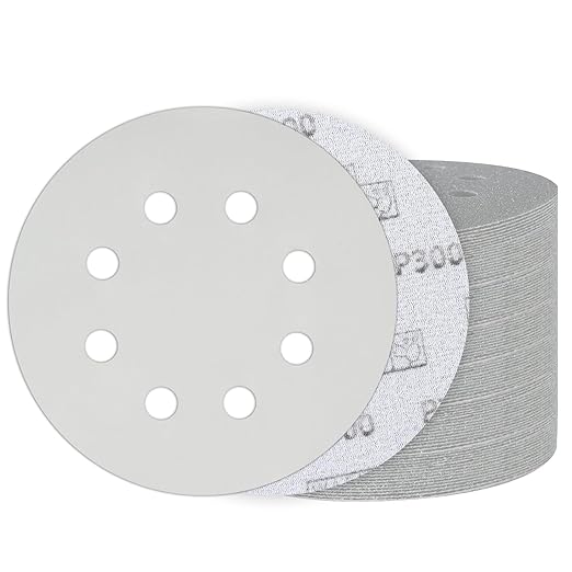 50PCS 5 Inch Hook and Loop Sanding Discs 3000 Grit, 8 Hole Wet Dry Orbital Sander Sand Paper, Silicon Carbide Sandpaper for Automotive Wood Metal Glass
