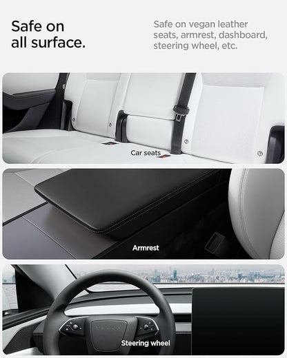 Spigen Car Interior Seat Cleaner & Stain Remover [Safe & Eco-Friendly Solution] Kit with CyberCase & Double-Sided Microfiber Towel Accessories for Tesla White/Black Leather Seats, Dashboard, Console