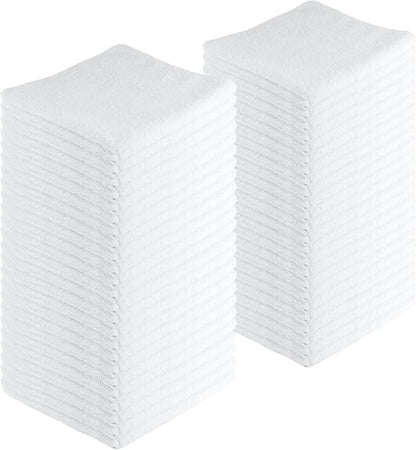 Microfiber Cleaning Cloths,120 Pack, 16"x16", All-Purpose, Softer, Highly Absorbent, Lint-Free, Reusable, Washable Pro Towels, White, for House, Kitchen, Bathroom, Car, Office