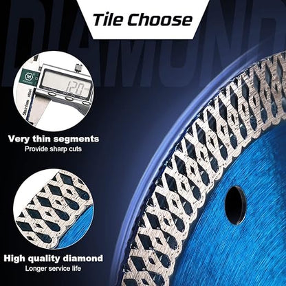 ZERICHIVE 5Pcs/Lot Super Thin 4.5" Diamond Tile Blade Porcelain Saw Blade for Cutting Porcelain Tile Granite Marbles